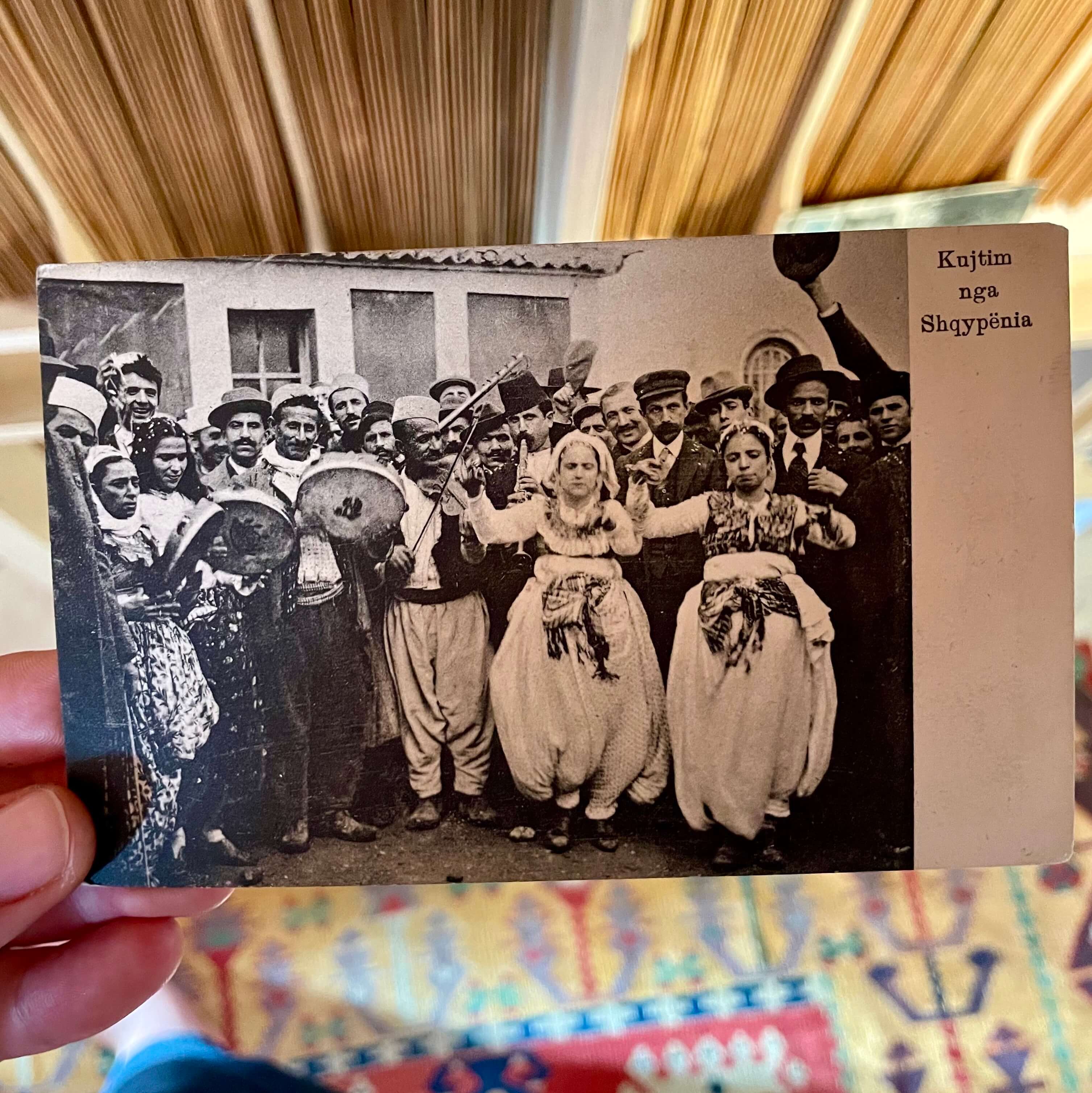 Postcard of Roma musicians from Durrës. Circa 1930(?)